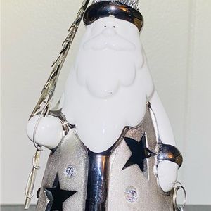 Silver Santa Figurine Tea Light Holder